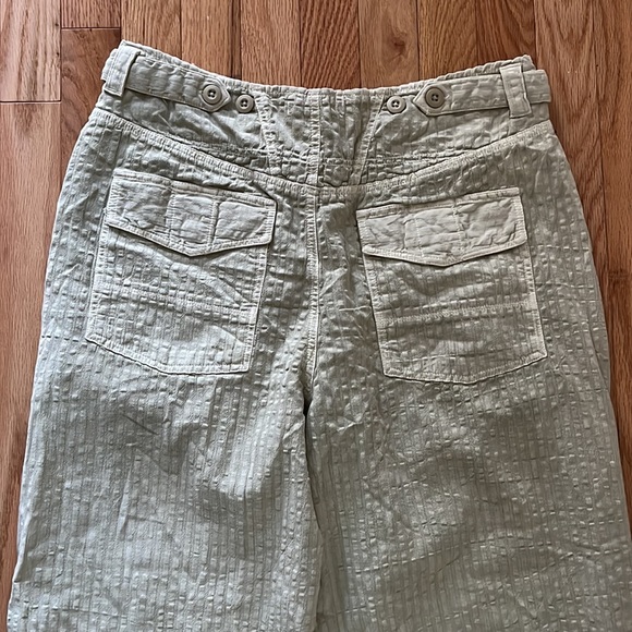 Free People Women's Trousers seersucker cargo style wide leg pants pleated waist - Picture 6 of 8